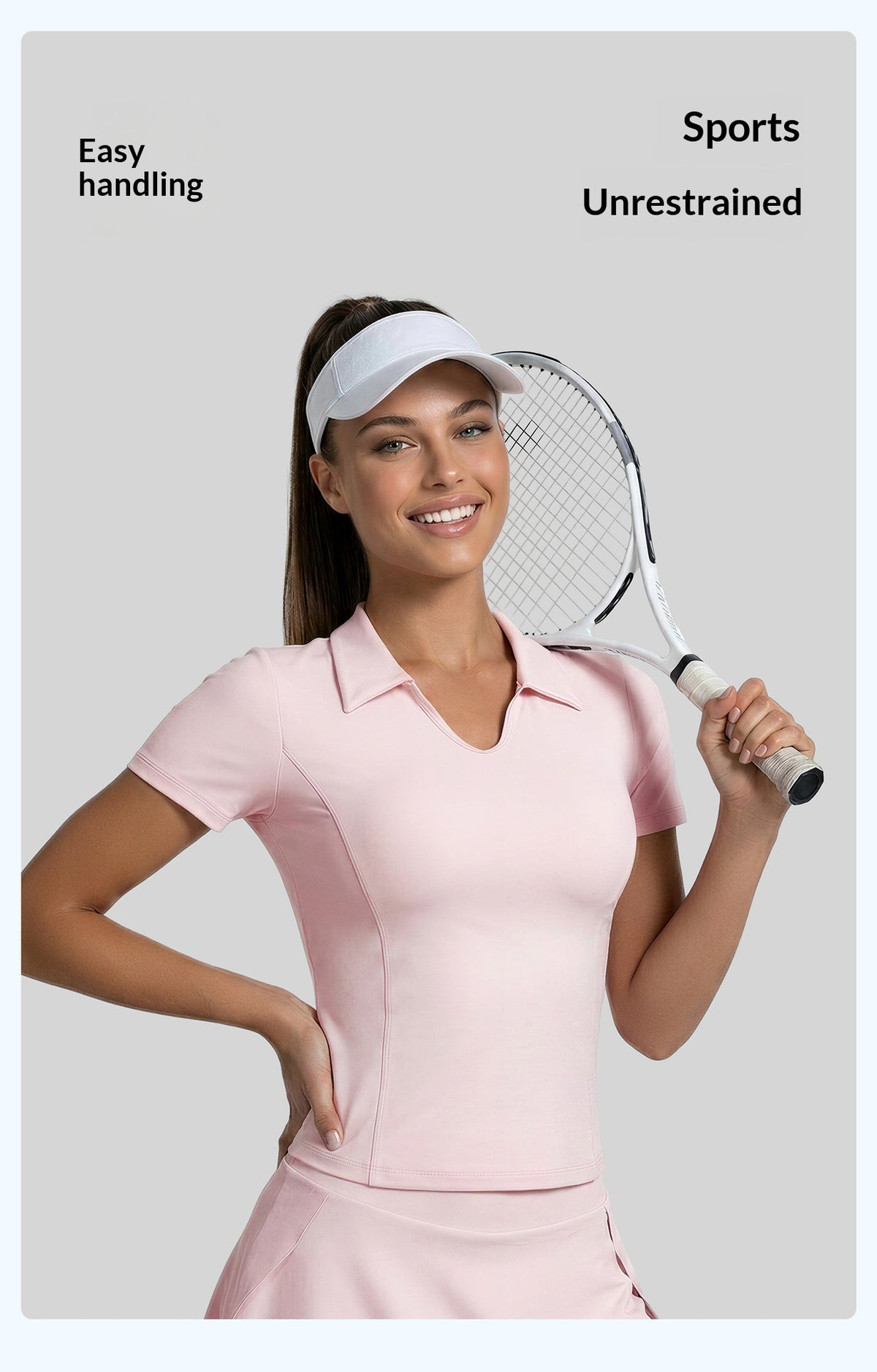 Women's Solid Color Polo Collar Sports Short-Sleeve T-Shirt, Slim Fit Figure-Flattering Yoga Top by Ricaloux