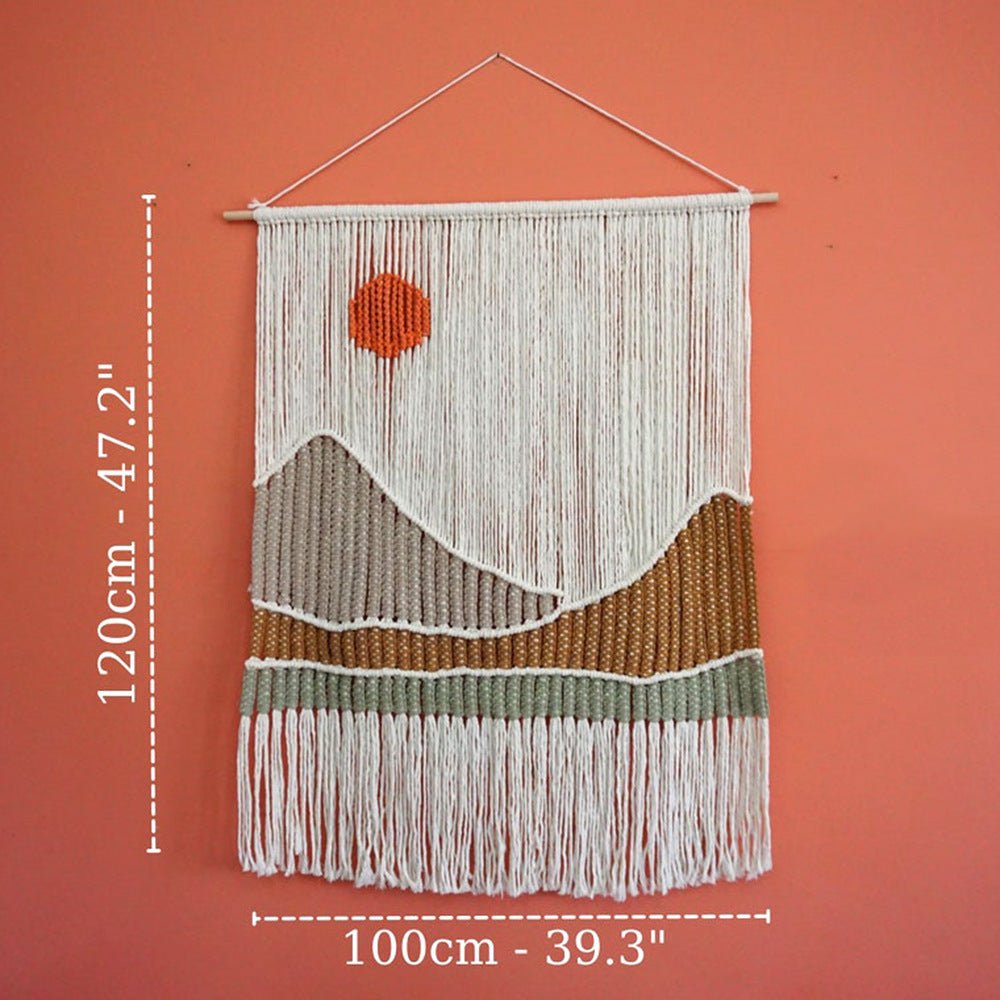 Hand Woven Tapestry Landscape Fringe Home Decor - RICALOUX