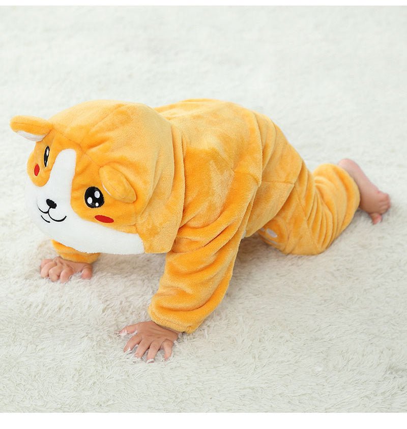 Clothes For Babies Autumn 3-year-old Baby Animal Jumpsuit Flannel Romper European And American Children's Wear - RICALOUX