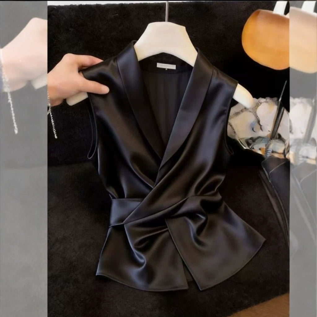 Exquisitely Beautiful French-style Satinwaisted Waistcoat For Women by Ricaloux