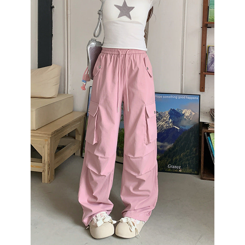 Korean Style Niche Drapey Cargo Pants For Women by Ricaloux