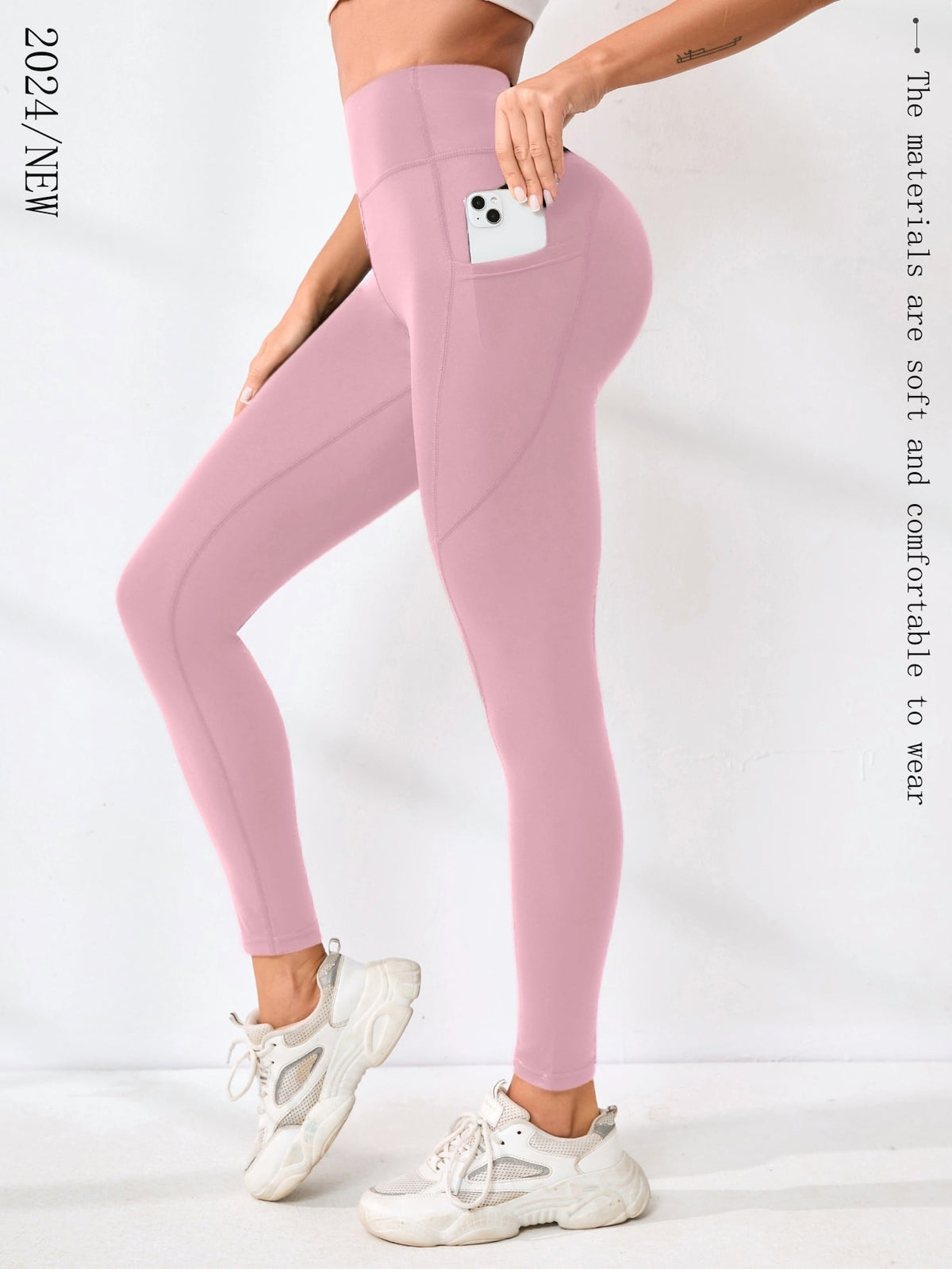 High-waisted Solid-color Tight Yoga Pants For Women, Slim-fit, Sexy Design, Suitable For Running And Outdoor Activities, Popular In European And American Markets by Ricaloux
