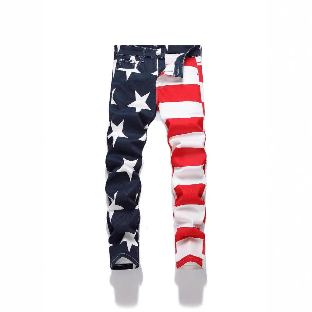 Stretch Washed UNF Raw Denim Fashion Straight Trousers Jeans Men's Pants - RICALOUX