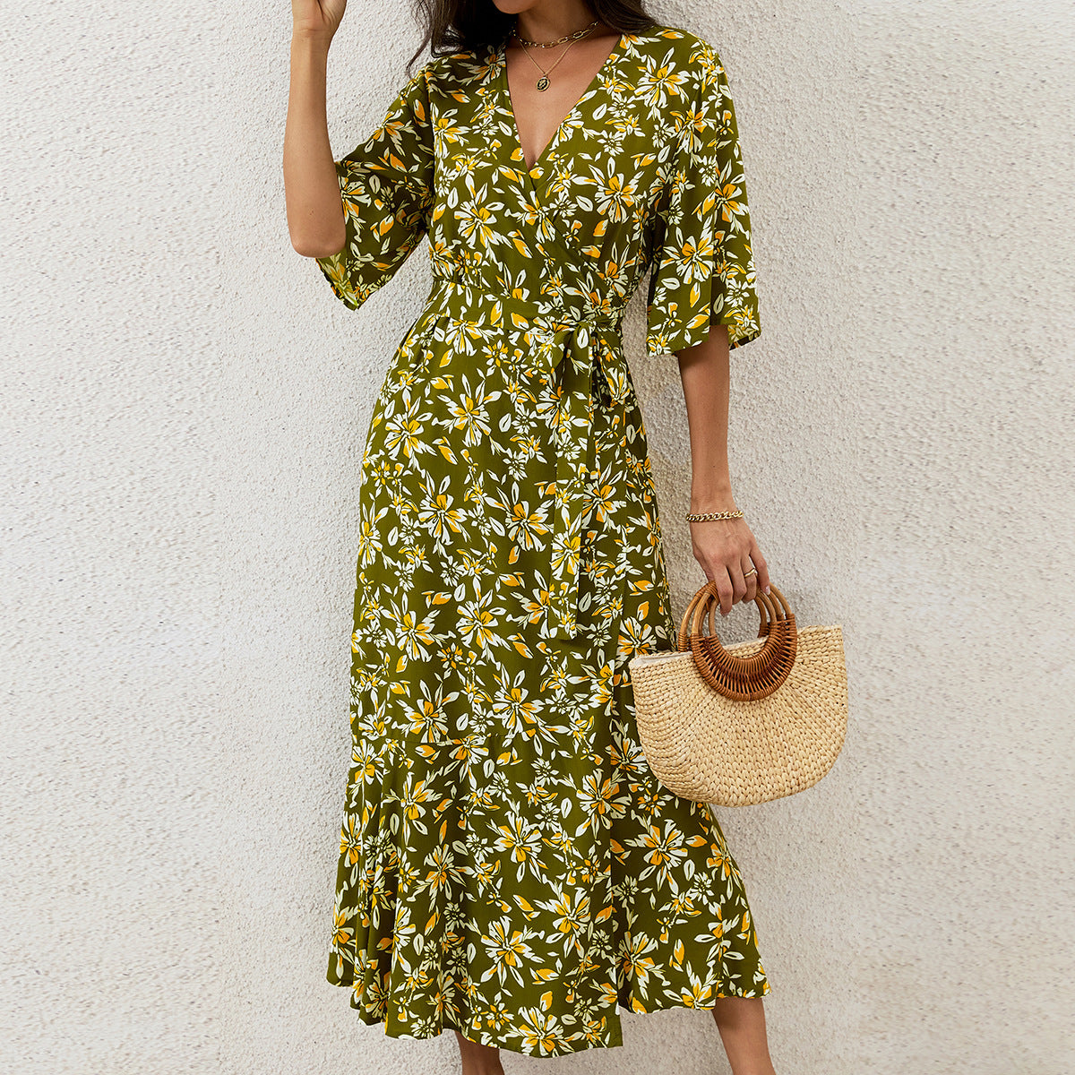 Strap-style Half-sleeve Sheath Dress For Women – Premium 0 | RICALOUX