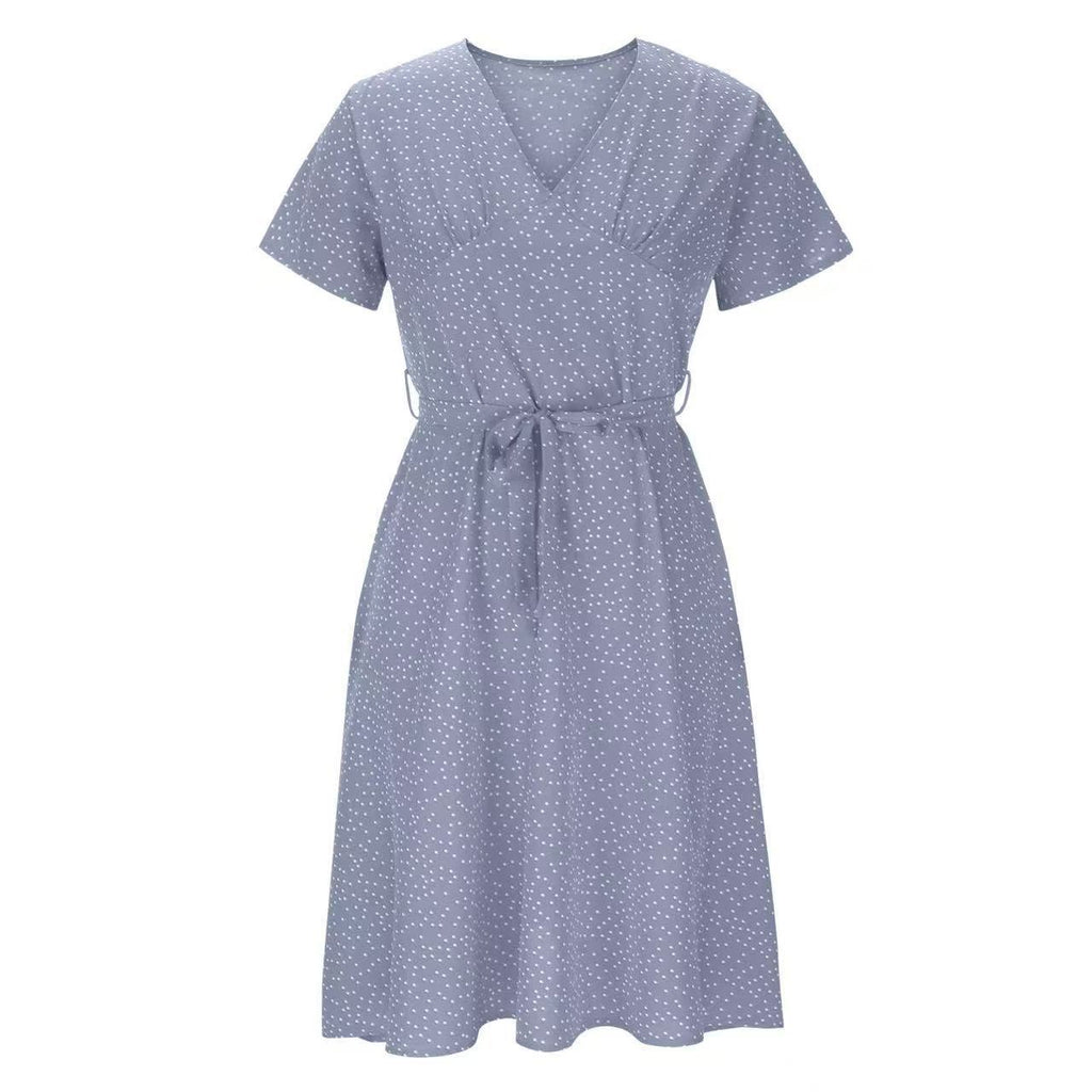 Womens Short-sleeve Chiffon Dress by Ricaloux