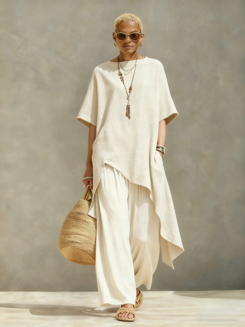 Irregular Loose-fitting Two-piece Pants Set – Premium 0 | RICALOUX