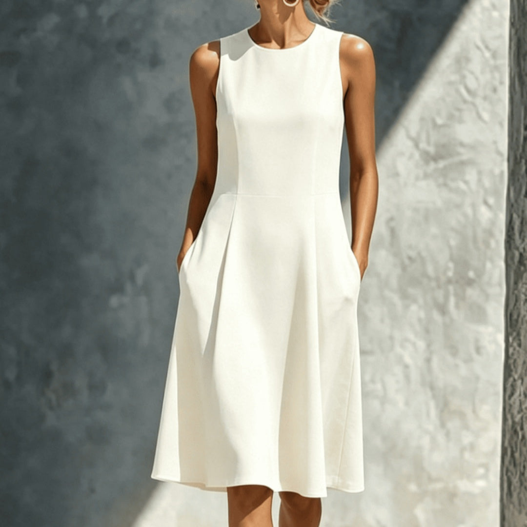 Womens French-style Sleeveless A-line Tank Dress by Ricaloux