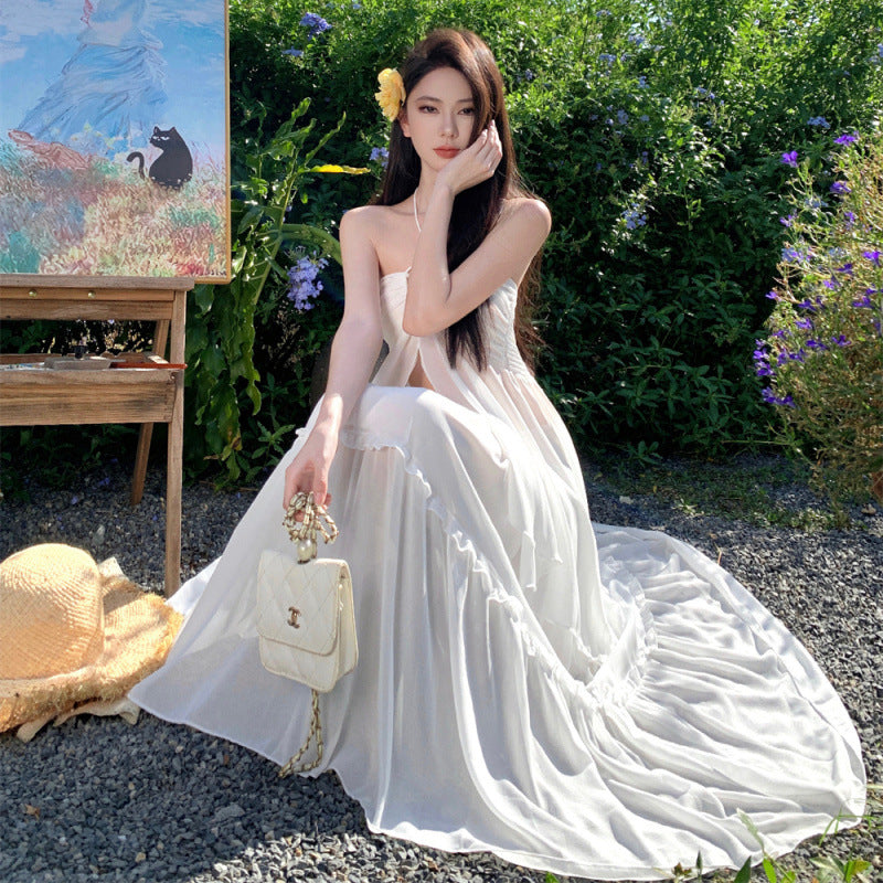Tube Top Ethereal, Voluminous Midi Skirt by Ricaloux