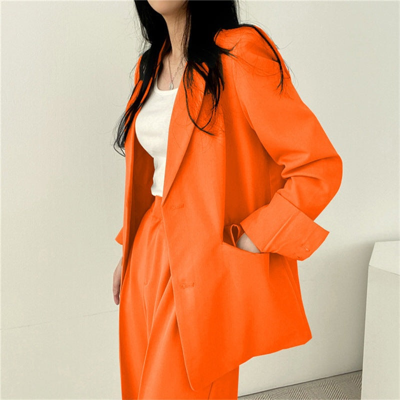 Womens Solid-color Loose-fitting Korean-style Versatile Blazer by Ricaloux
