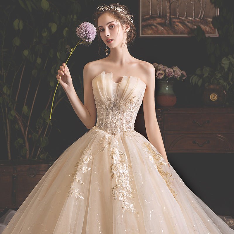 Bride Summer Tube Top Mori Style Trailing Skirt - RICALOUX