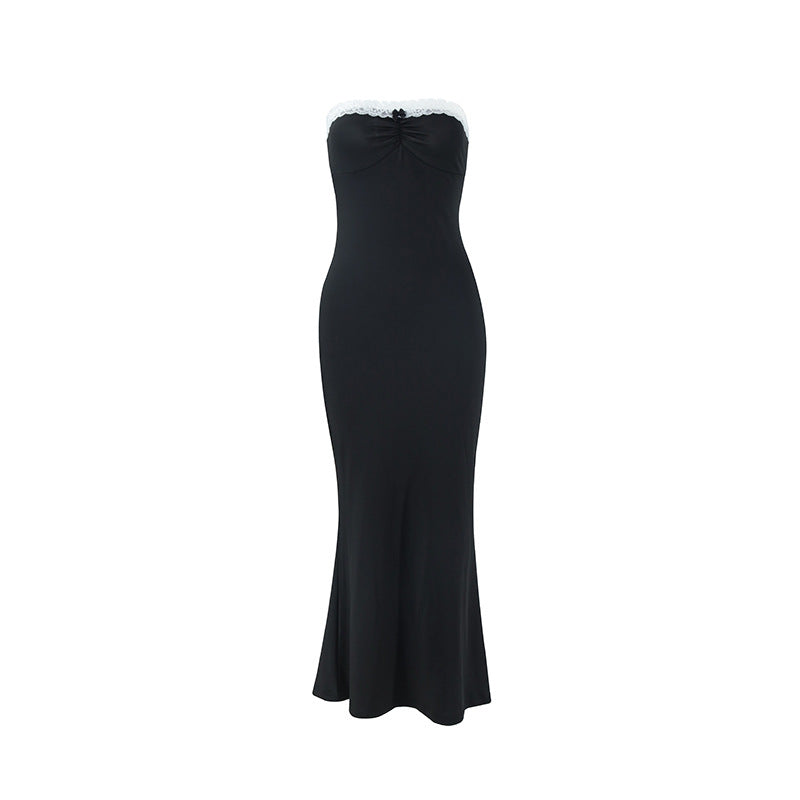 Sexy Lace-Trimmed Patchwork Tube Dress – Premium 0 | RICALOUX
