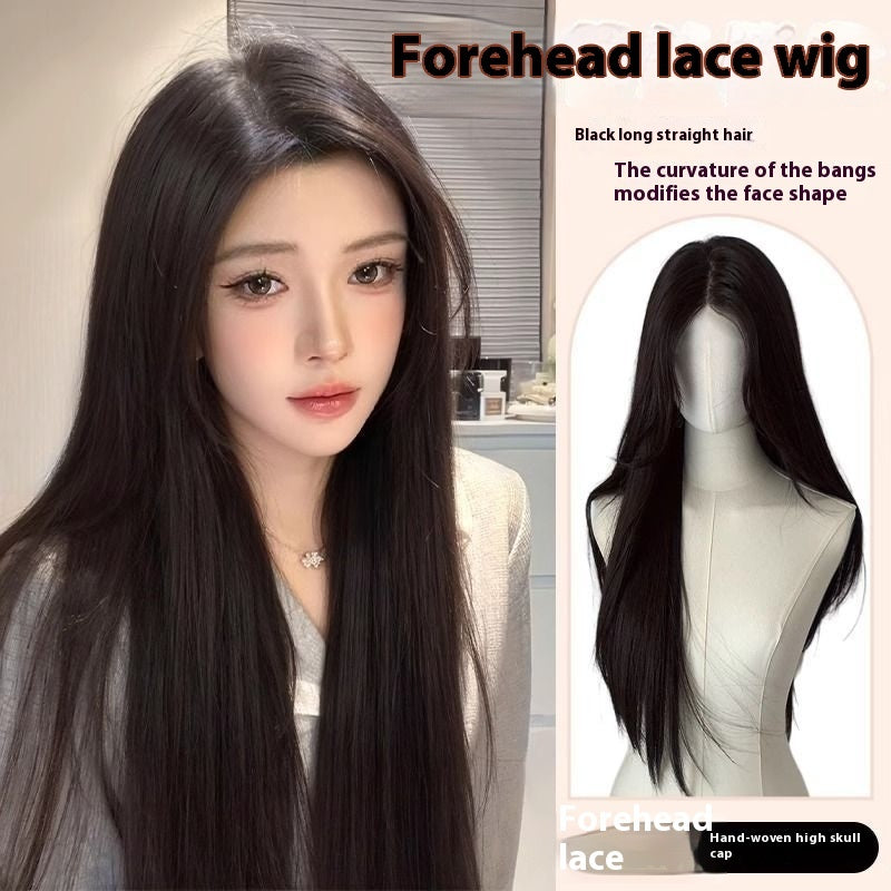 Jaulin Wig Women's Long Hair Forehead Lace Full-head Wig Mid-length Long Straight Hair Full Top Wig – Premium 0 | RICALOUX