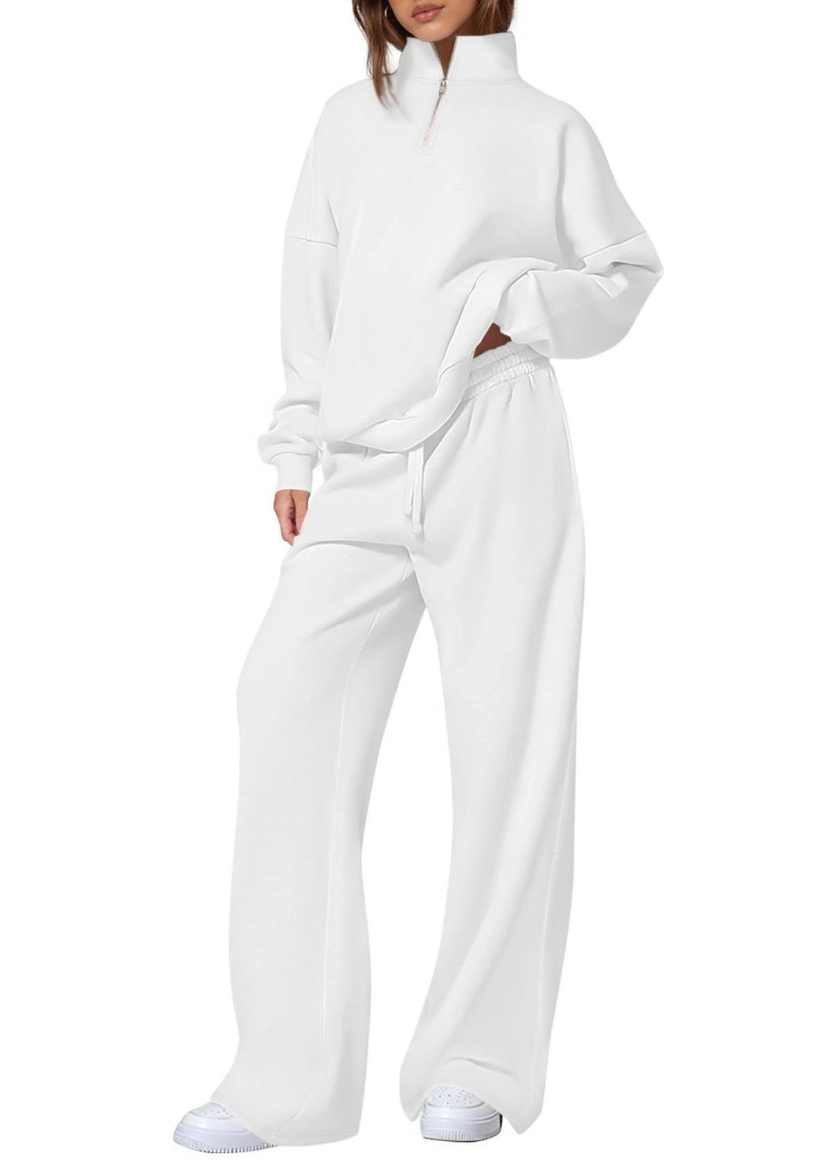 Springautumn Half-zip Sweatshirt And Straight-leg Pants Sportswear Travel Set by Ricaloux