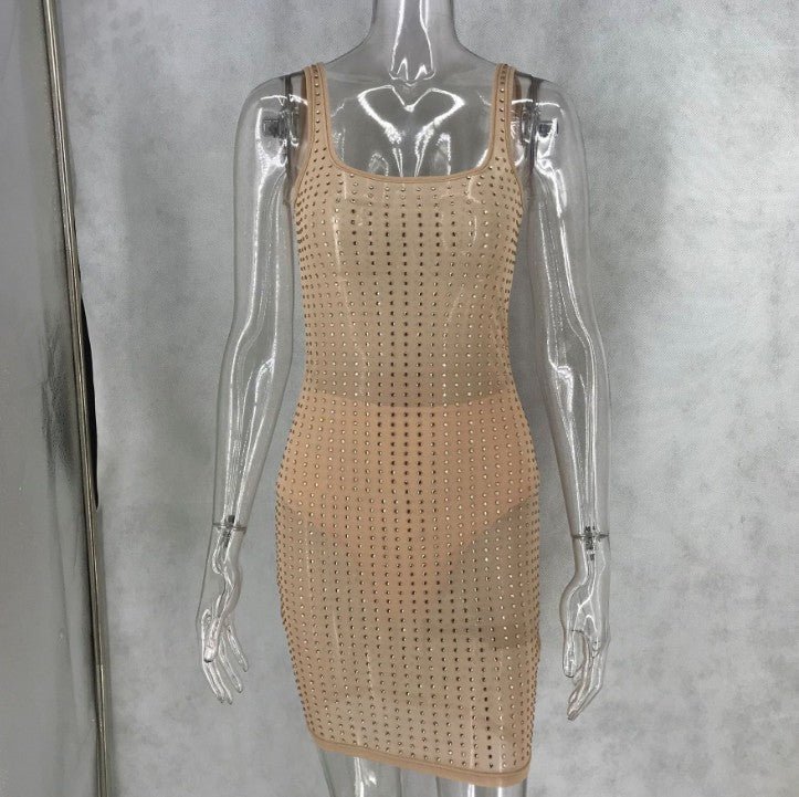Perspective perm vest dress - RICALOUX