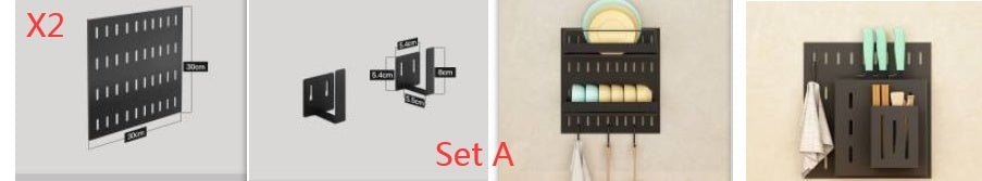 Stainless Steel Kitchen Wall Mounted Kitchen Storage Rack Hole Plate - RICALOUX