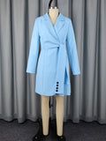 Lapel Wrap Belt Long Sleeve Mini Blazer Dress – Premium 4 | RICALOUX