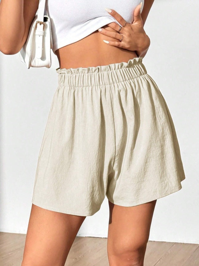 Summer Minimalist Basic Go-to Elastic-waist Casual Shorts by Ricaloux