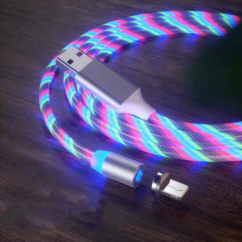 Magnetic Charging Cable Streamer Fast Charging Cable Lighting Micro USB Cable LED Magnet Charger Type-C Cable – Premium 0 | RICALOUX