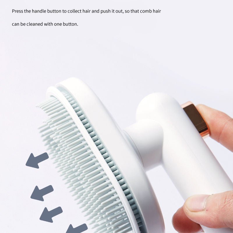 Pet Comb Cat Dog To Remove Floating Hair Pet Hair Brush Hair Removal Artifact Pet Grooming Brush Supplies Self Cleaning Comb Pet Products - RICALOUX