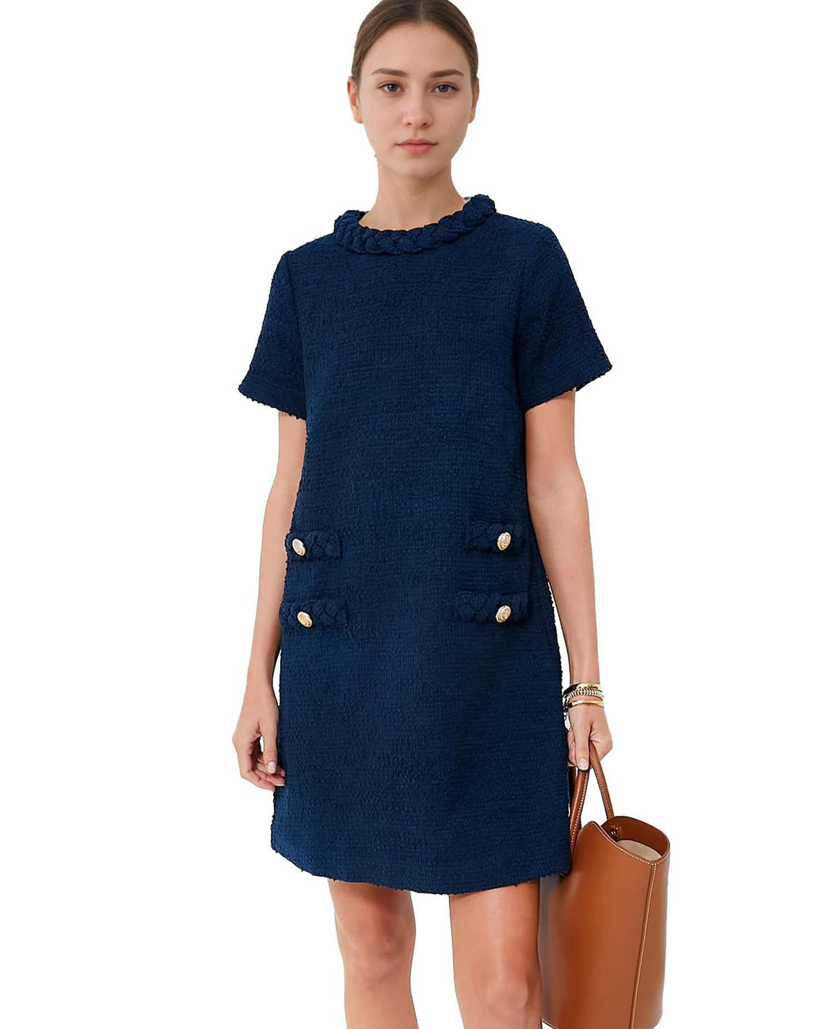 Women's Tweed Jack Dress Tight - RICALOUX