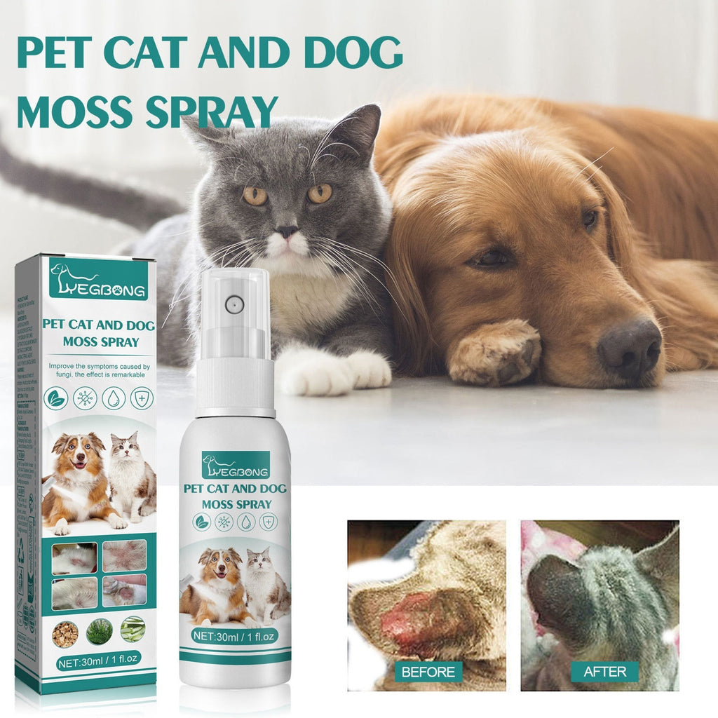 Pet Cat Dog Moss Spray Mite-removal Cleaning Relieve Pet Skin Moss Care Anti-itching Spray by Ricaloux