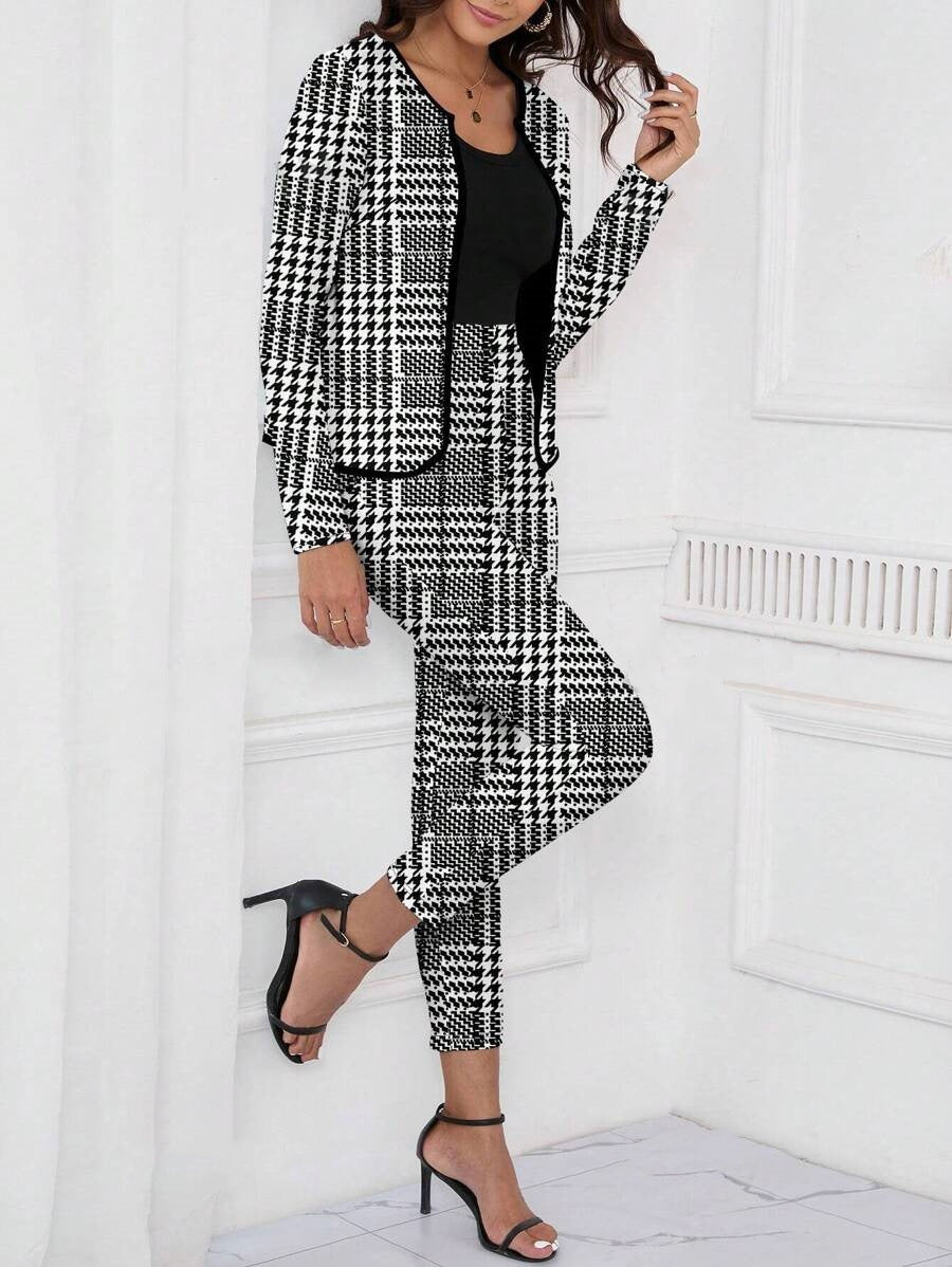 Womens Coat Cardigan And Leggings Two-piece Set by Ricaloux