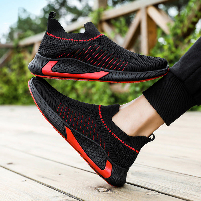 Fashion Mesh Sock Shoes With Striped Design Men Outdoor Breathable Slip-on Sneakers Csuale Lightweight Running Sports Shoes – Premium 4 | RICALOUX