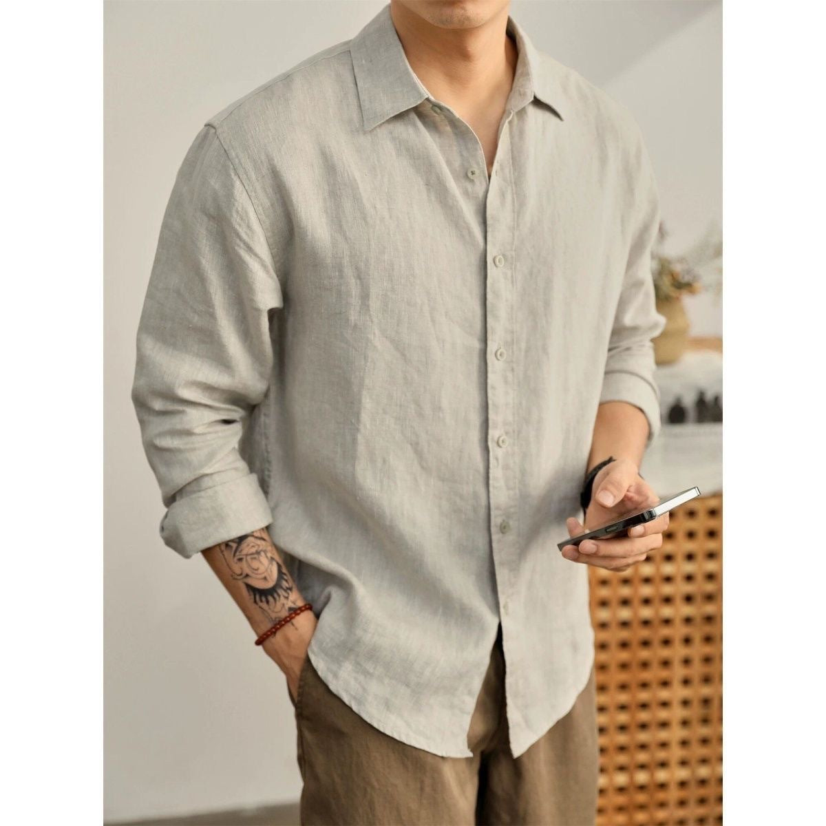Old-money-style Slim-fit Long-sleeve Shirt – Premium 0 | RICALOUX