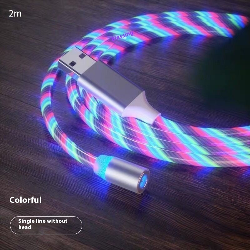 Magnetic Charging Cable Streamer Fast Charging Cable Lighting Micro USB Cable LED Magnet Charger Type-C Cable by Ricaloux