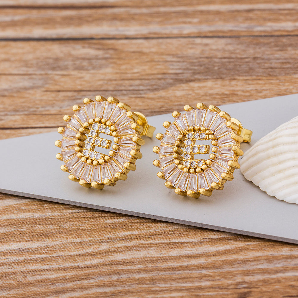 Fashion Letter Earrings for Women Gold Studs Jewelry by Ricaloux