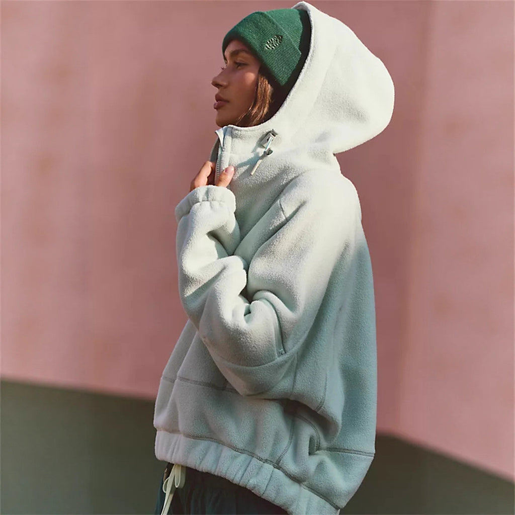 Zip-up Long-sleeve Pullover Hoodie Street-style Sports Hooded Sweatshirt by Ricaloux