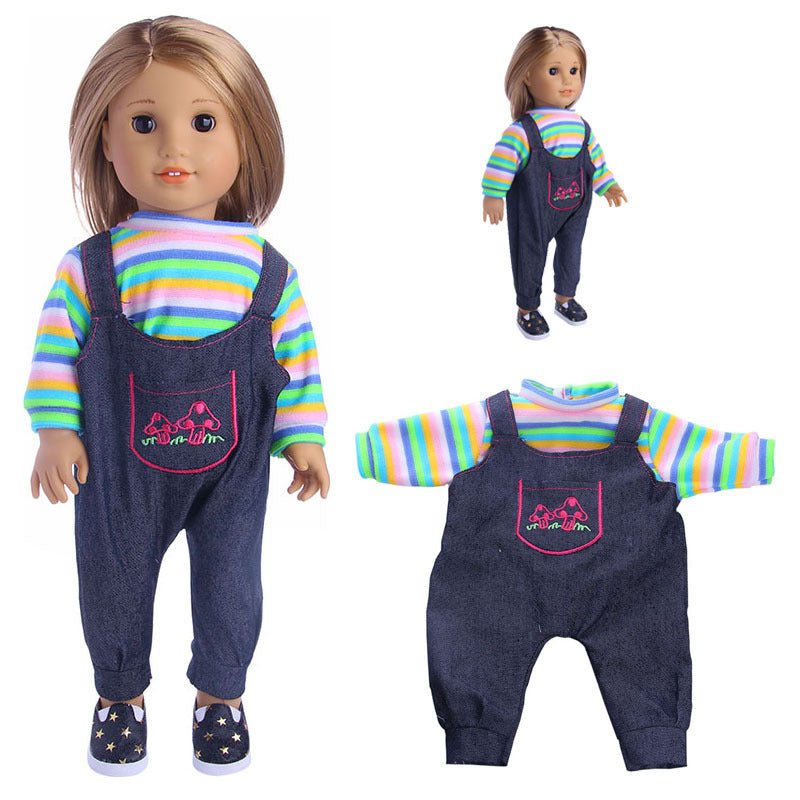 18 Inch American Girl Doll Clothes Suspender Pants Suit - RICALOUX