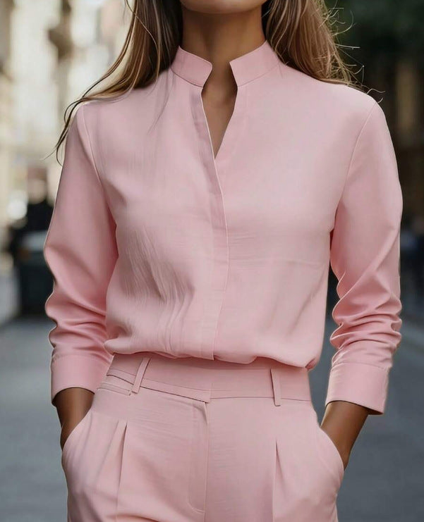 Womens Casual V-Neck Long-Sleeve Shirt by Ricaloux
