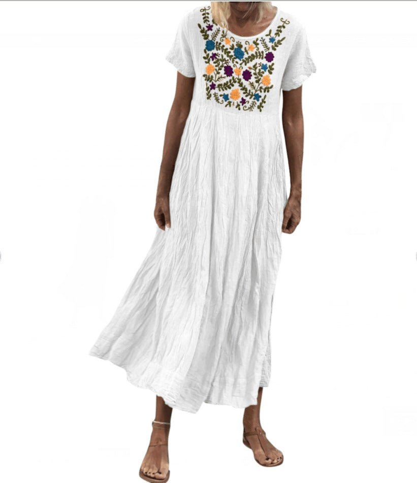 Women's boho long skirt sleeveless loose dress - RICALOUX