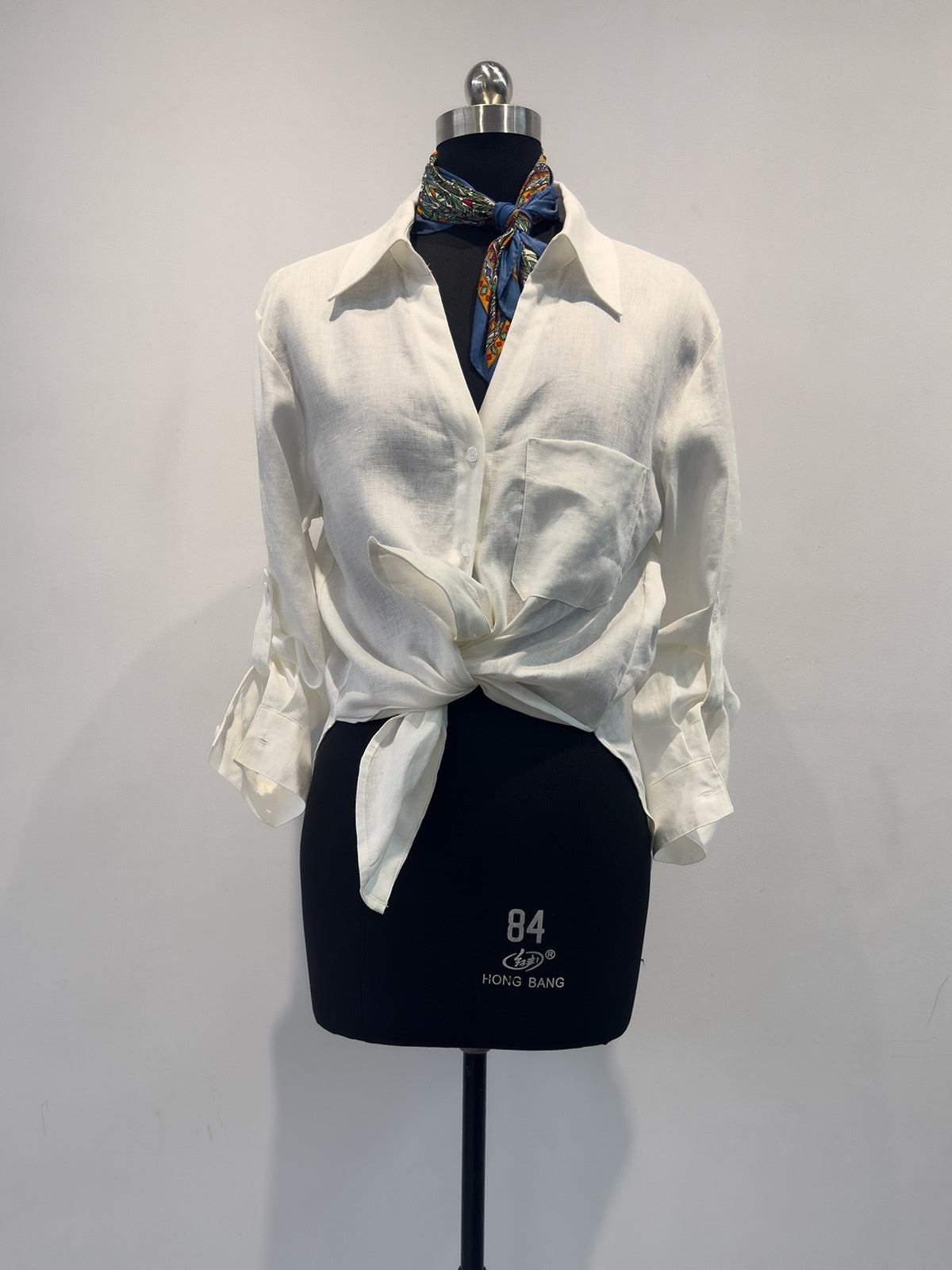 Womens Natural Pure Linen V-Neck Shirt – Premium 0 | RICALOUX