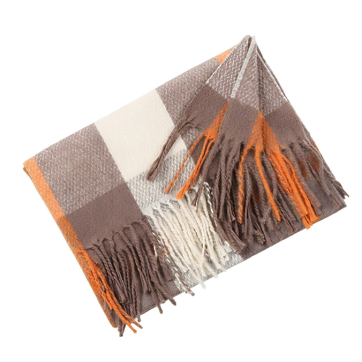 British-style Mens And Womens Couple Tassel Scarf With Large Plaid Pattern – Premium 0 | RICALOUX