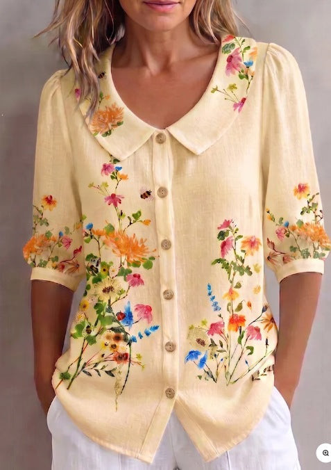 Womens Casual Fashion Printed Short-sleeve Top – Premium 0 | RICALOUX