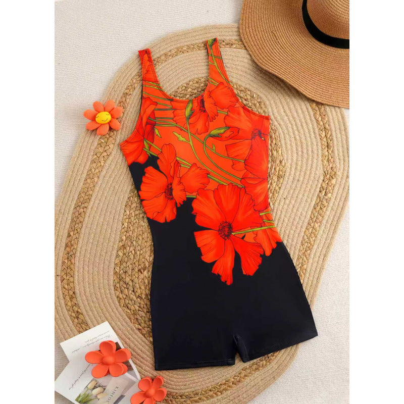 One-piece Floral-print Body-hugging Sexy Swimsuit European And American Style – Premium 0 | RICALOUX