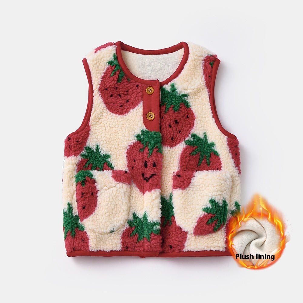 Winter Velvet Vest For Children And Babies To Keep Warm And Wear Outside With Camisole Shoulder - RICALOUX