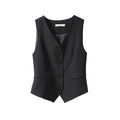 Womens Solid-color Versatile Blazer Vest by Ricaloux