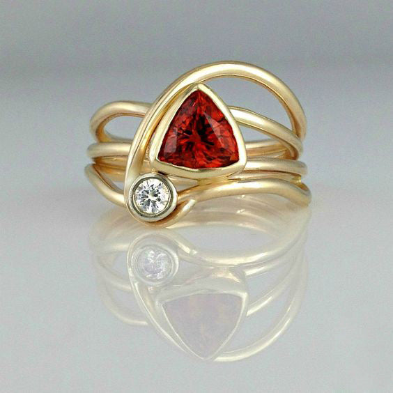 Pomegranate Red Zircon Jewelry Ring For Women – Premium 0 | RICALOUX