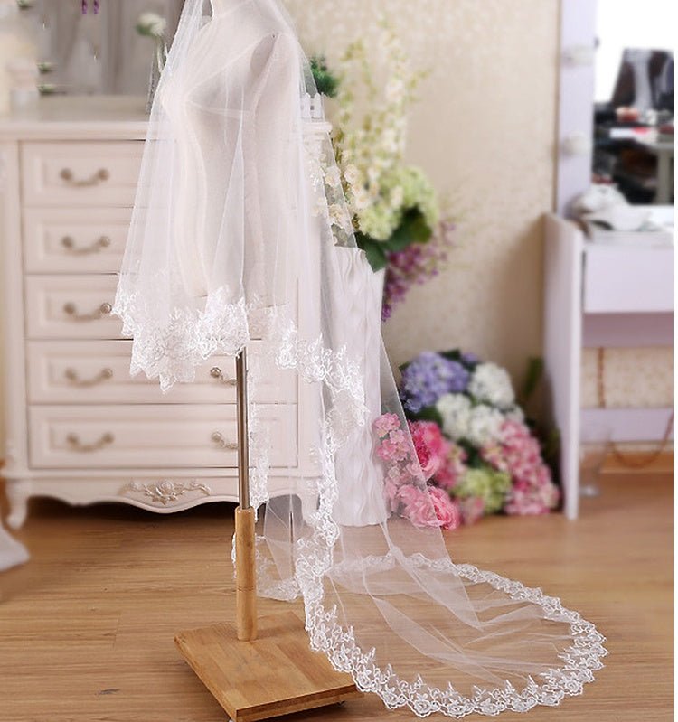 Simple lace Korean bride veil - RICALOUX
