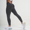 Women's High-Waisted Cargo Pocket Peach Butt Yoga Pants For Autumn And Winter, European & American Style, Stretchy Lifting Butt Quick-Dry Athletic Leggings For Running And Fitness by Ricaloux