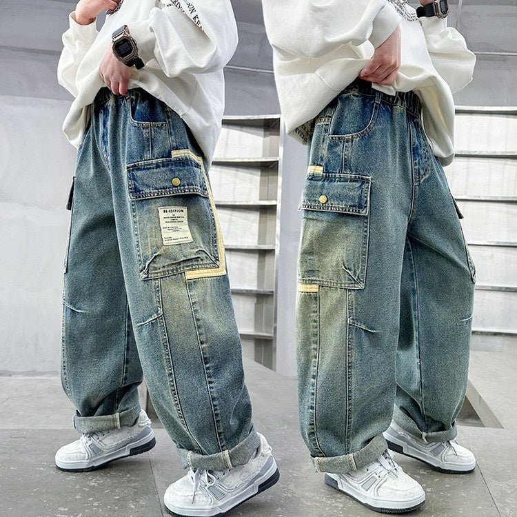 Children's Wear Boys Spring Clothing Pants Straight - RICALOUX