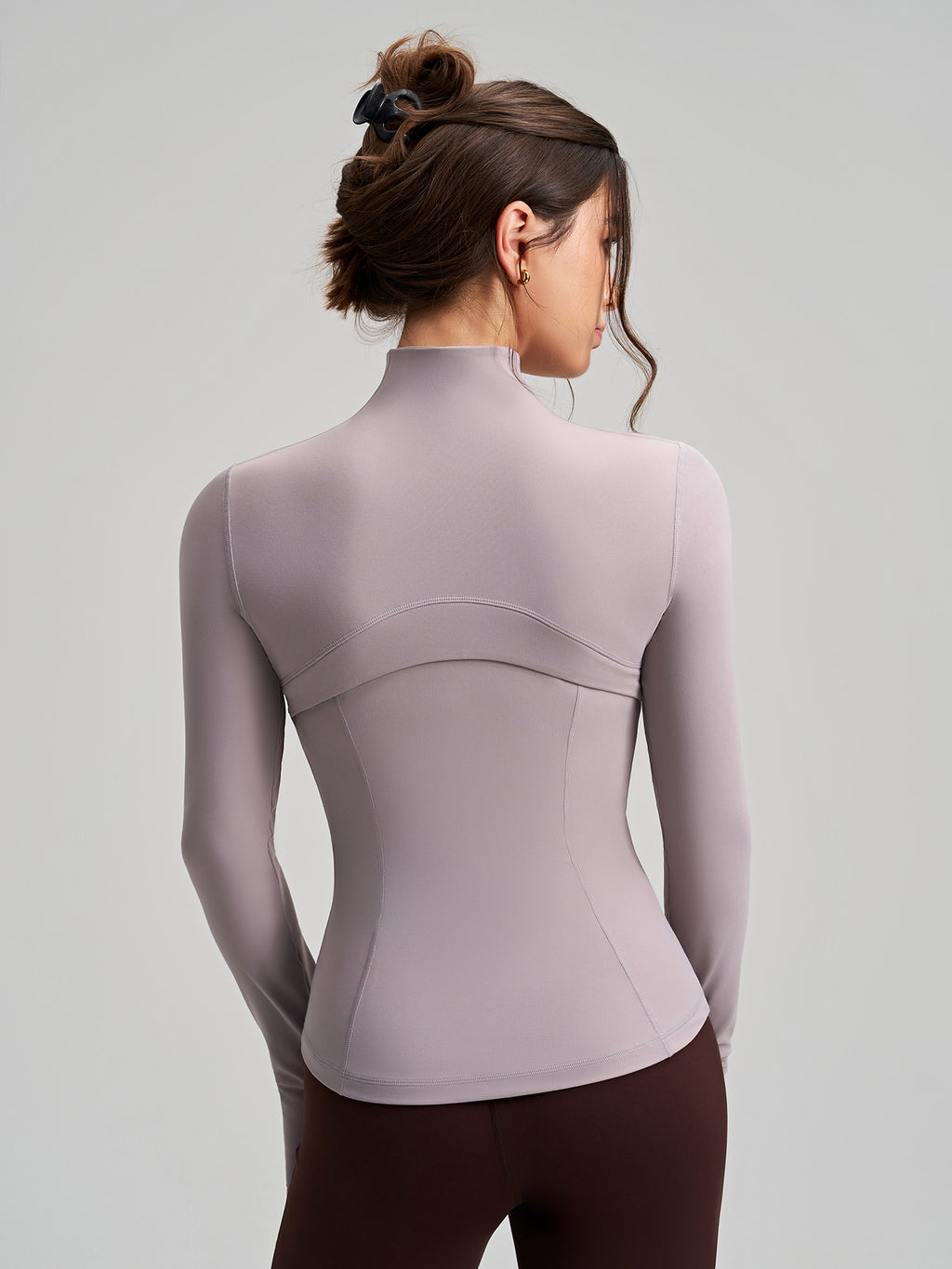 New Women's Slim-Fit Sports Jacket, Long-Sleeve Yoga Top With Finger Cuffs, Stand Collar Premium Yoga Wear by Ricaloux