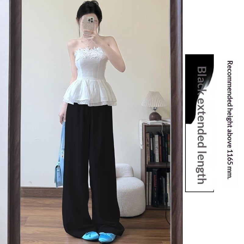 White Cotton-linen Wide-leg Viscose Floor-length Pants by Ricaloux