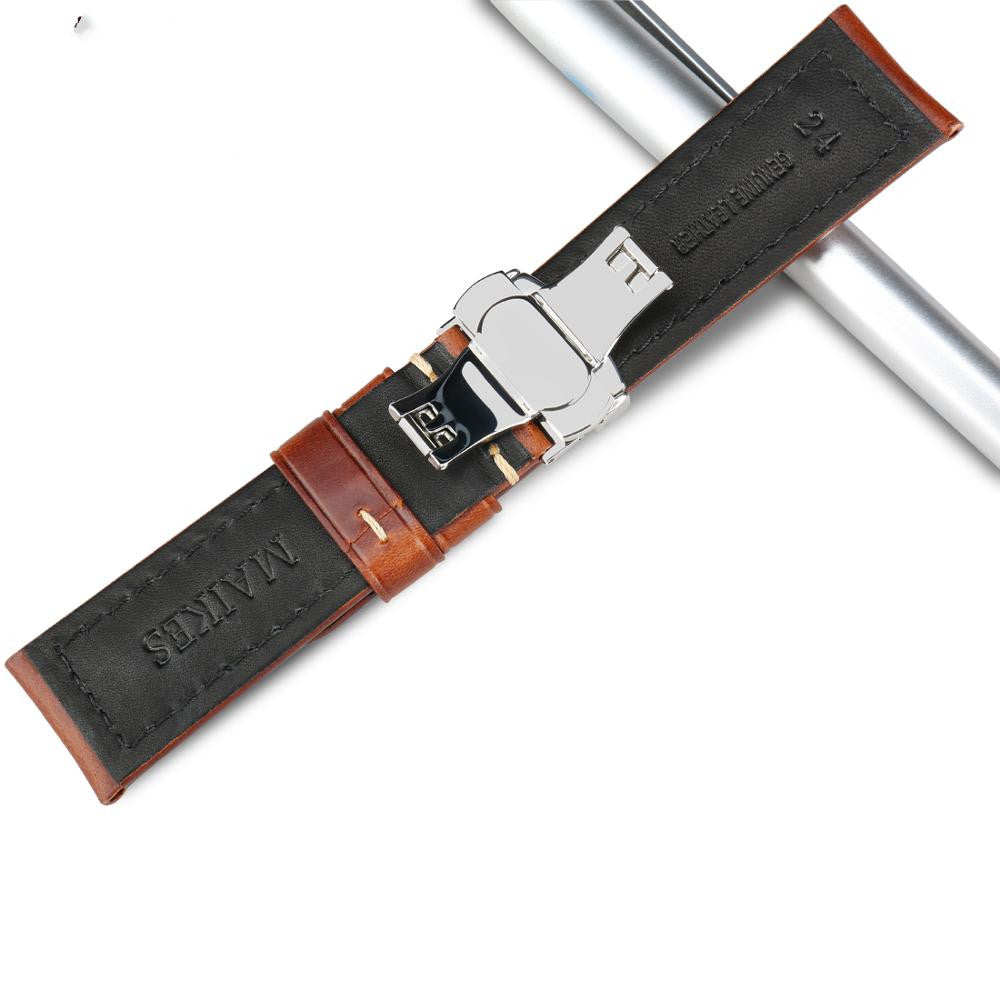 Men's Vintage Oil Wax Leather Craft Leather Strap – Premium 0 | RICALOUX