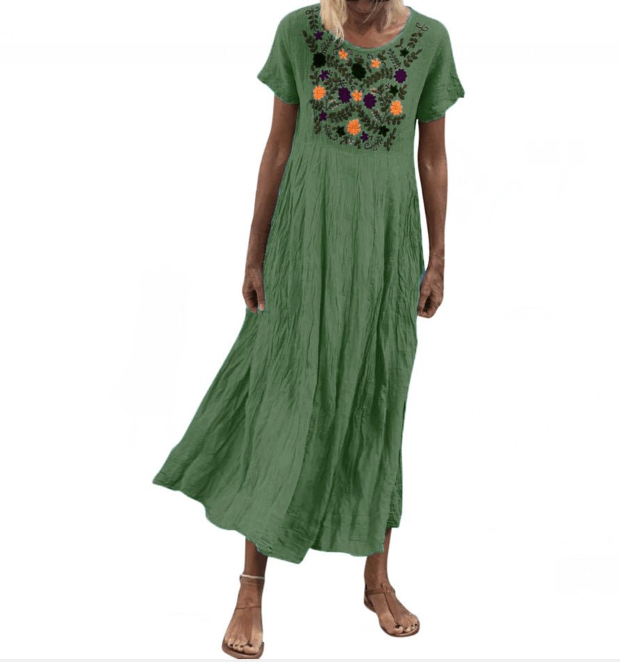 Women's boho long skirt sleeveless loose dress - RICALOUX