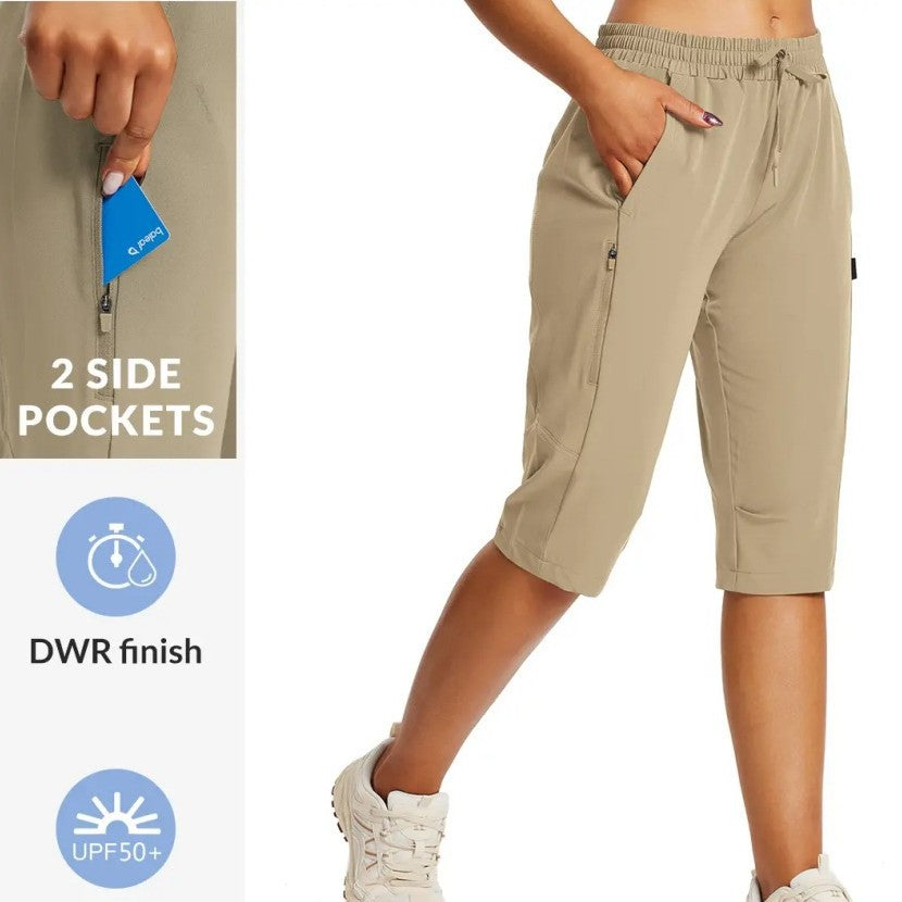 Multi-Pocket Lightweight Quick-Drying Cropped Sports Shorts by Ricaloux