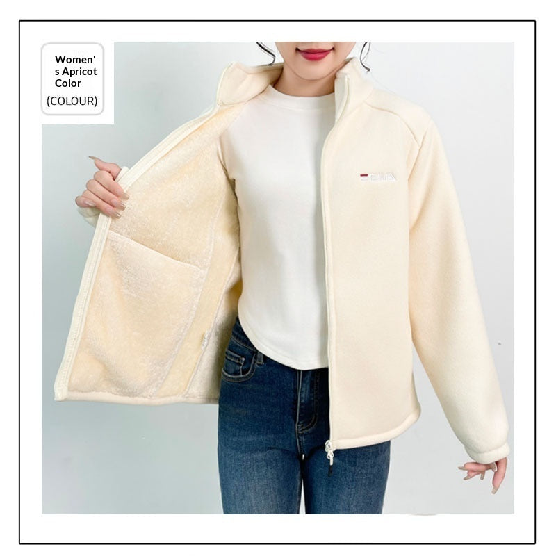 Fleece-lined Heavyweight Polar Fleece Windproof And Warm Stand-collar Jacket – Premium 0 | RICALOUX